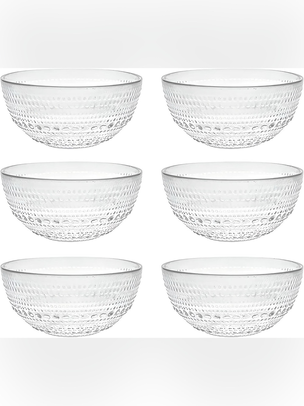 Jupiter Beaded Glass Cereal Bowls - Set Of 6